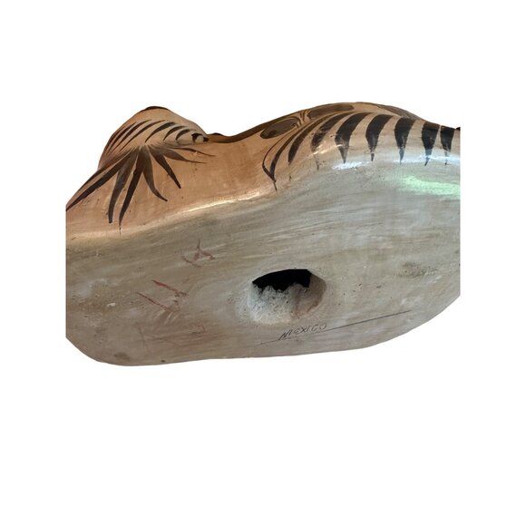 Vintage Mexican Tonala Pottery Cat‎ Hand Painted 5” x 5.5” - Picture 6 of 6